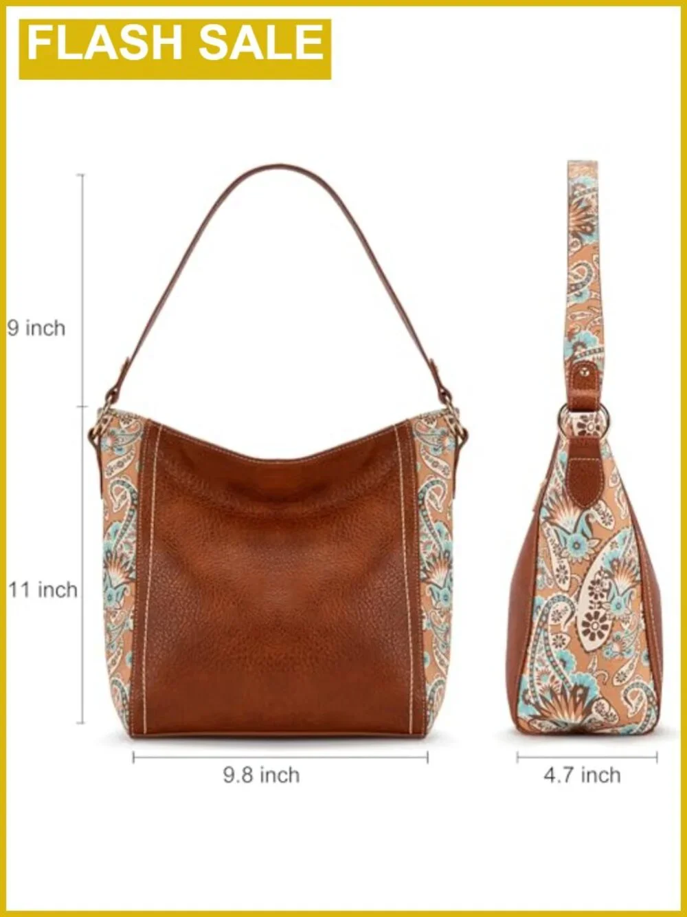 Vegan Leather Hobo Shoulder Bag for Women Medium Soft Handbag Crossbody Purse